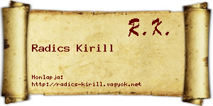 Radics Kirill névjegykártya